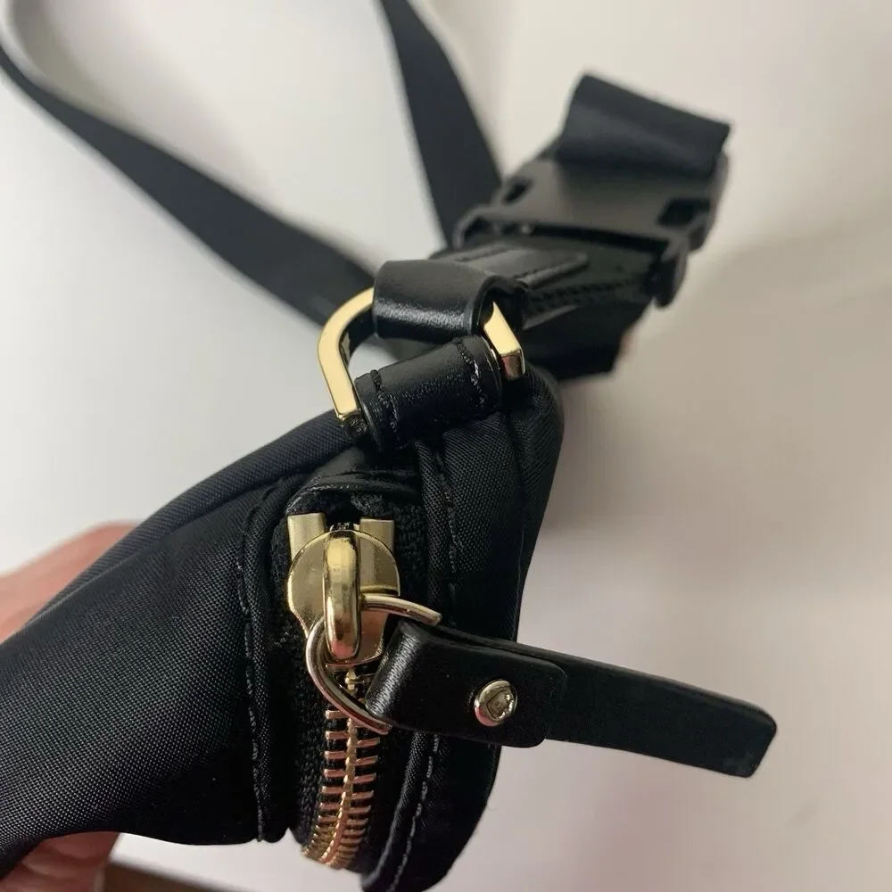Kate Spade Watson Lane Betty Belt Bag Crossbody Purse Zip Black Nylon